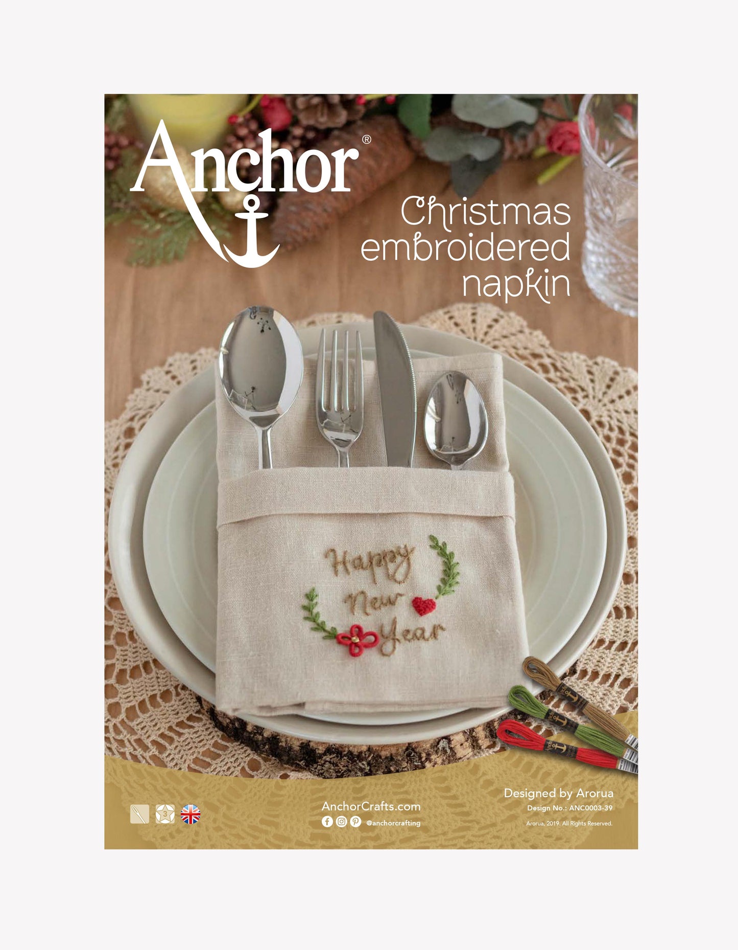 Christmas Napkin FREE Embroidery Pattern by Arorua