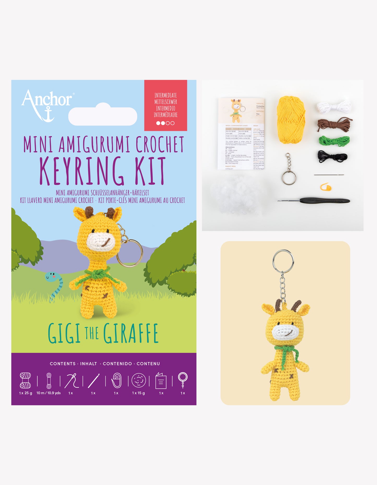 <tc>Kit porte-clés Gigi la girafe – mini amigurumi</tc>