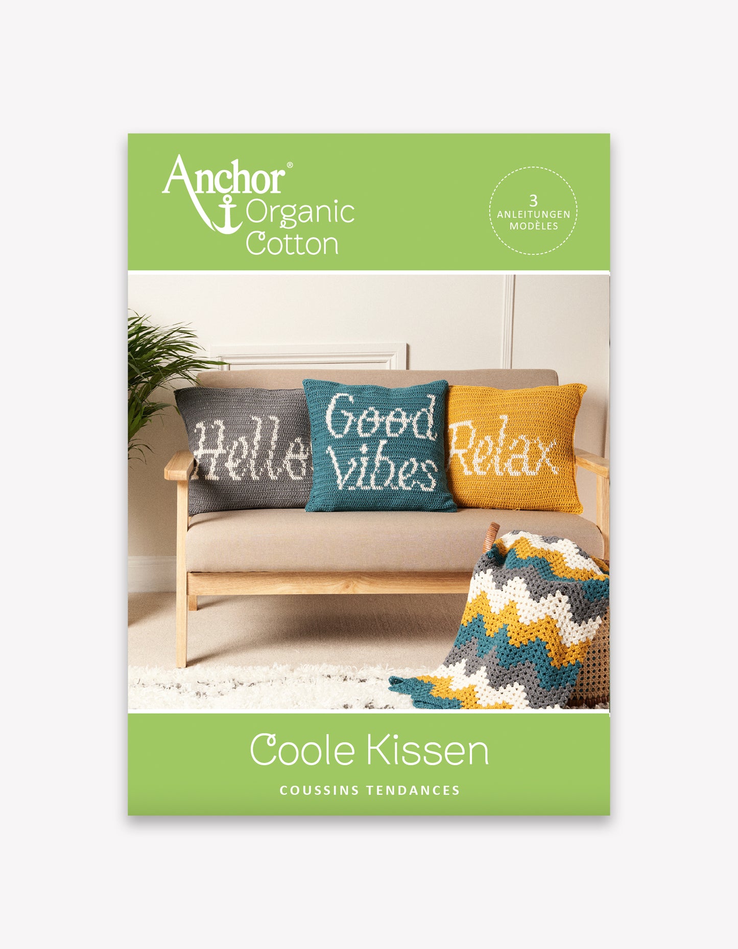 Organic Cotton, Coole Kissen, Crochet Pattern Booklet