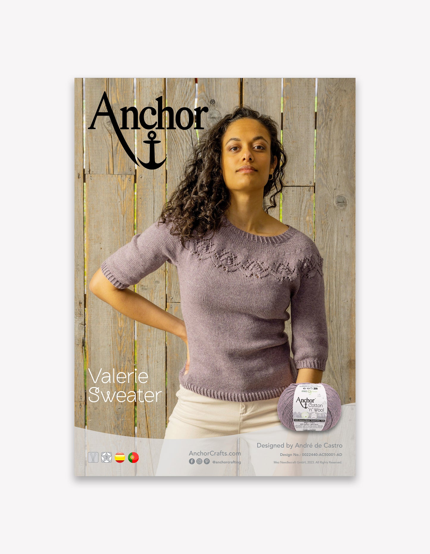 Cotton ‘n’ Wool, Valerie Sweater, Knitting Pattern in Spanish & Portguese