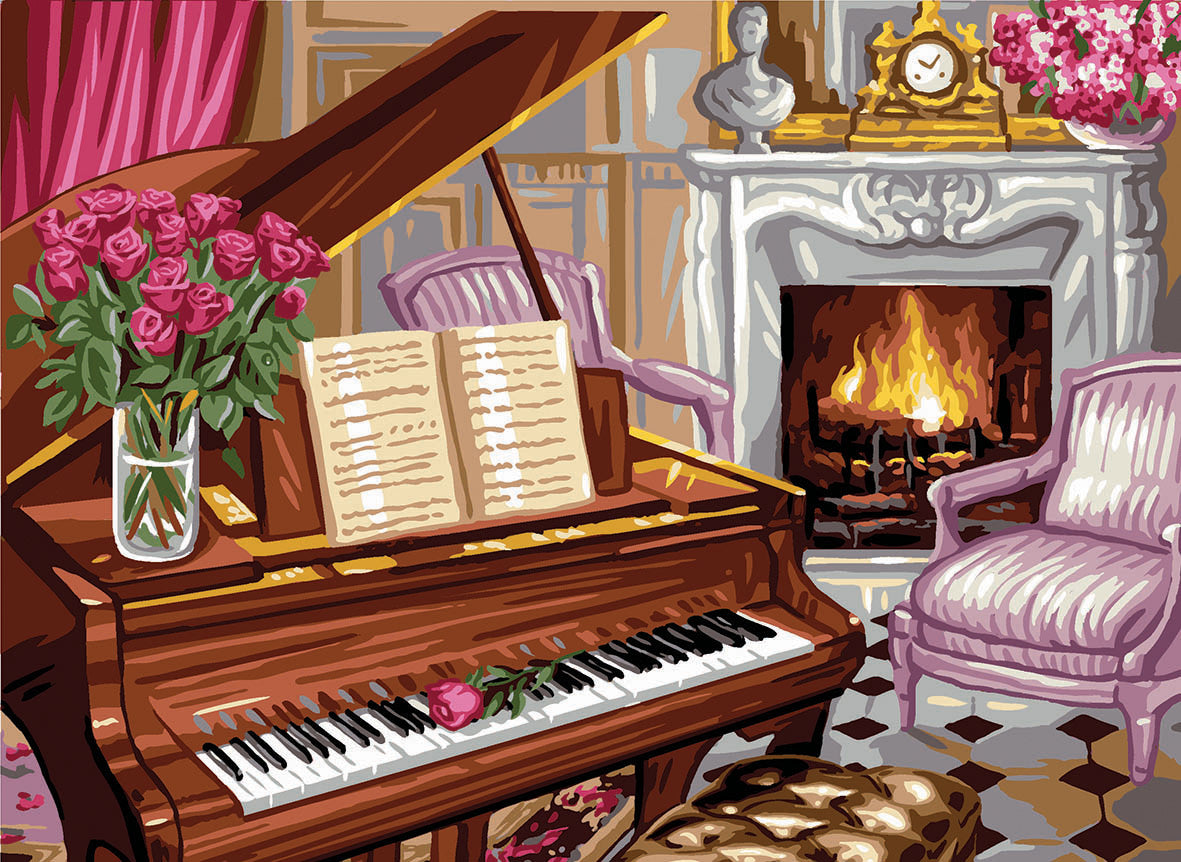 Royal Paris "Piano Scene" Advanced Tapestry Canvas