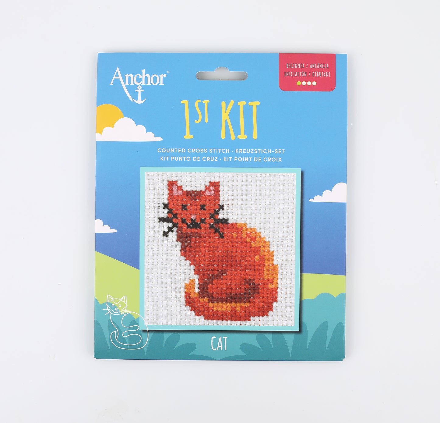 1st Kit, Cross Stitch, Cat