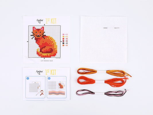 1st Kit, Cross Stitch, Cat