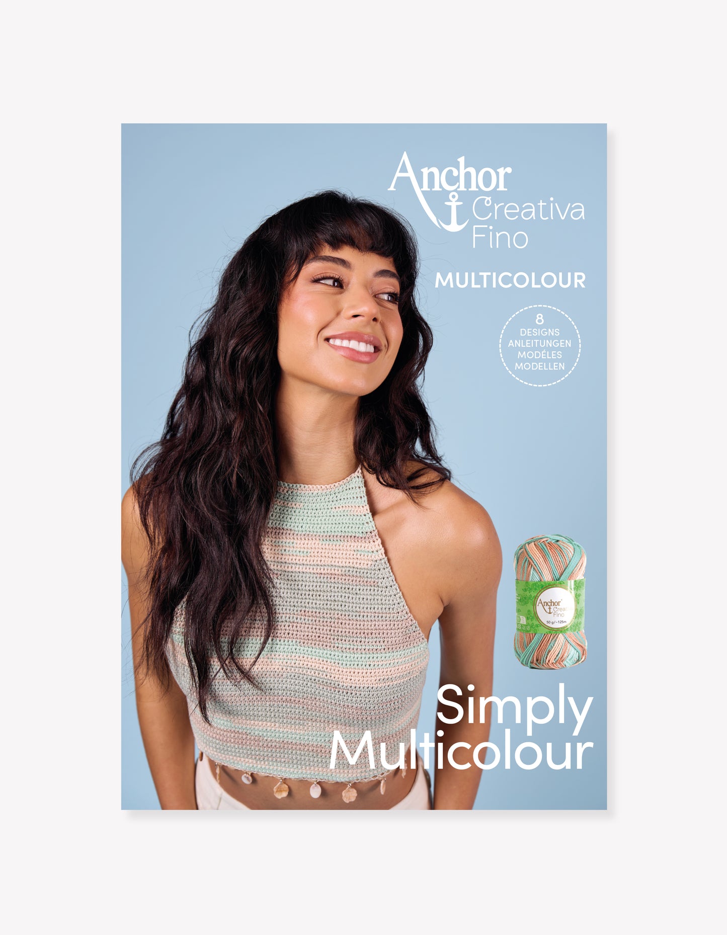 Creativa Fino Multicolour, Simply Multicolour, Knitting & Crochet Pattern Book