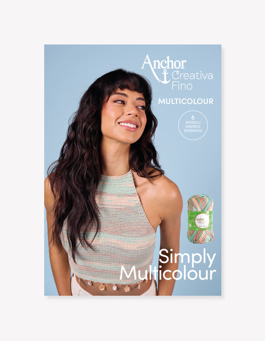 Creativa Fino Multicolour, Simply Multicolour, Knitting & Crochet Pattern Book