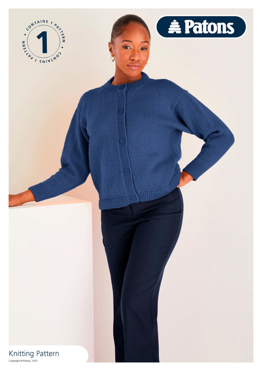Patons Fab DK Classic Round Neck Cardigan