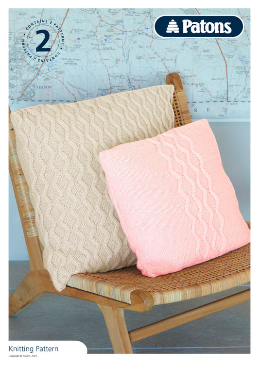 Patons Fab DK Zig Zag Cable Knit Cushions