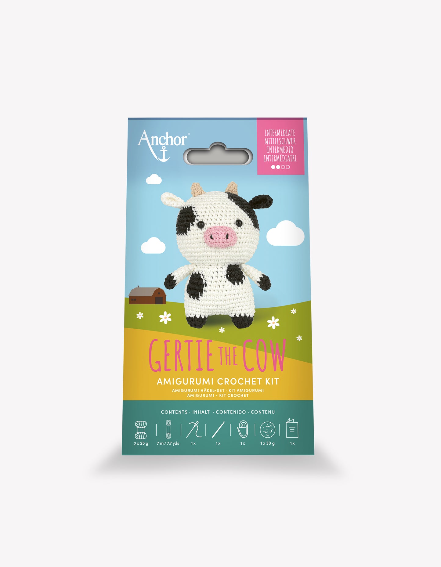 Gertie the Cow Amigurumi Crochet Kit