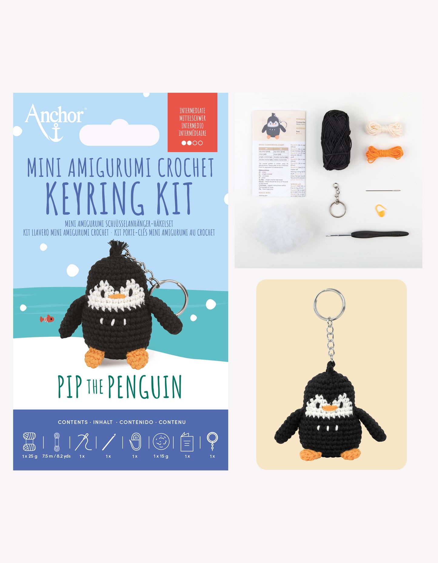 <tc>Kit porte-clés Pip le Pingouin – mini amigurumi</tc>
