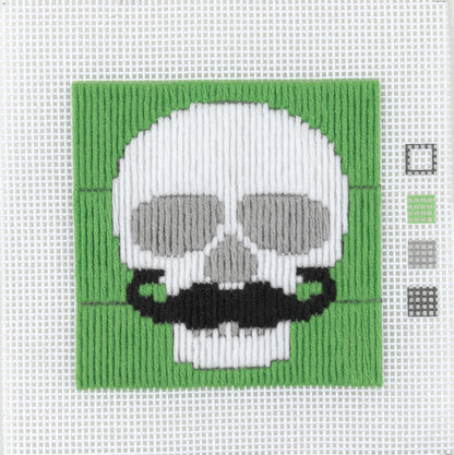 1st Kit, Long Stitch, Skull with Moustache