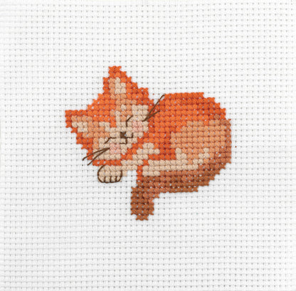 1st Kit, Cross Stitch, Sleeping Cat