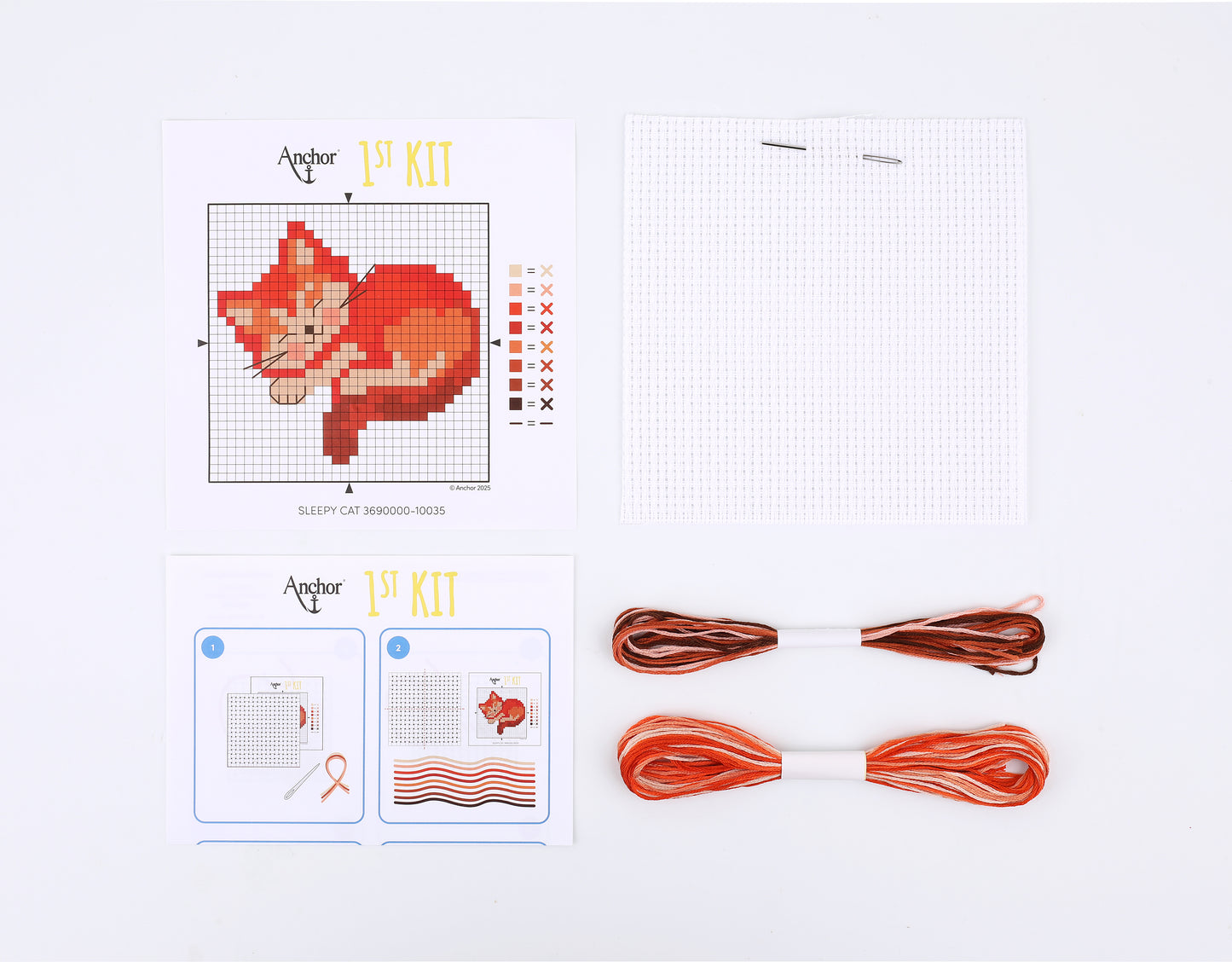 1st Kit, Cross Stitch, Sleeping Cat