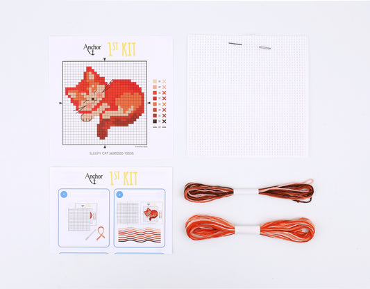 1st Kit, Cross Stitch, Sleeping Cat
