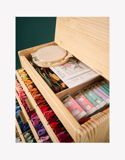 <tc>Große Anchor Holzkommode
mit 489 Garnsträngen</tc>