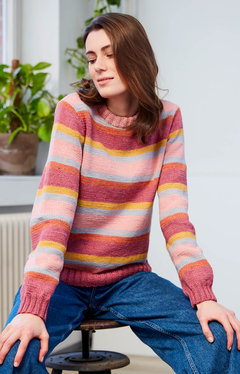 stripes sweater made with Anchor Cotton 'n' Wool