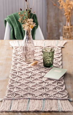 Elegant Table runner macramé made with Anchor Crafty
