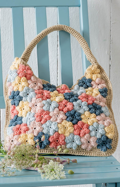 Colourful bloom bag design made with Anchor Cotton 'n' Linen