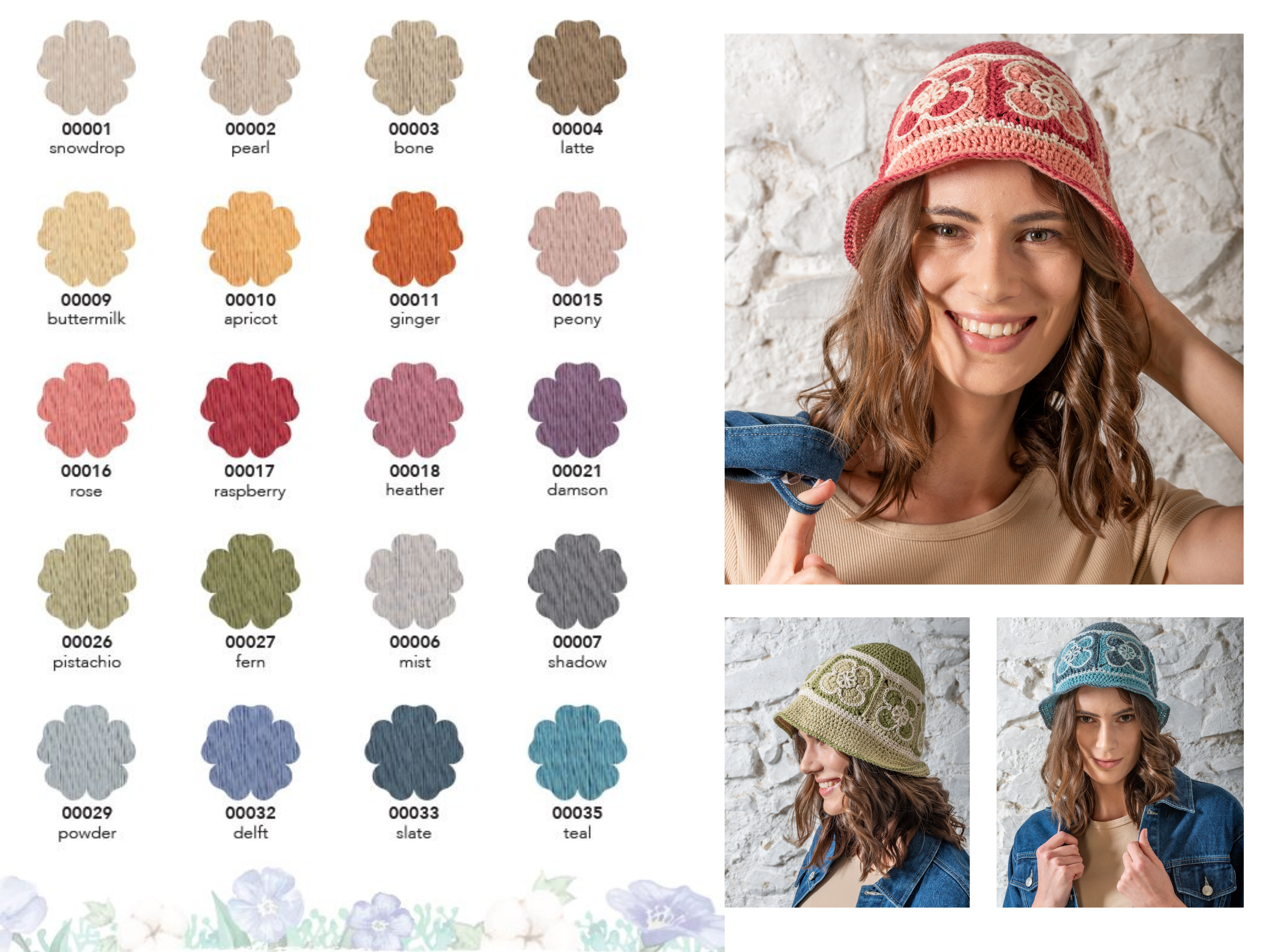 Anchor Cotton Linen colours and hat design